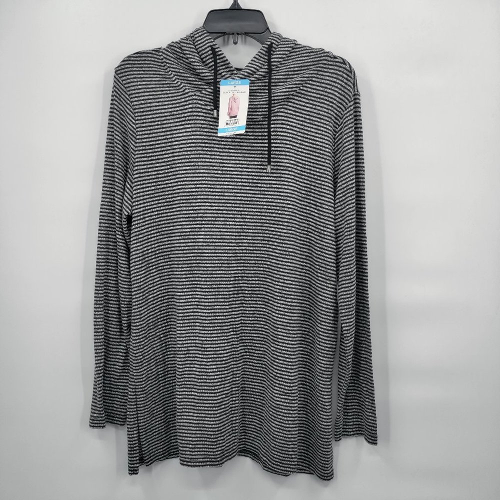 PREMISE Women's Sweater Top Grey Heather/Black Large